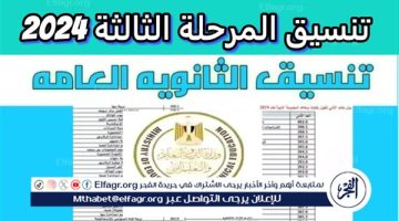 شروط تقليل اغتراب تنسيق االمرحلة الثالثة للقبول بالجامعات 2024