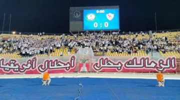 الوطن سبورت | جماهير الزمالك تستقبل اللاعبين بلافتة «بطل أبطال أفريقيا» في ملعب السلام